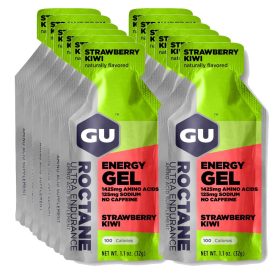  Gu Roctane Energy Gel Strawberry Kiwi koffein- és gluténmentes energiazselé csomag 12 x 32 g