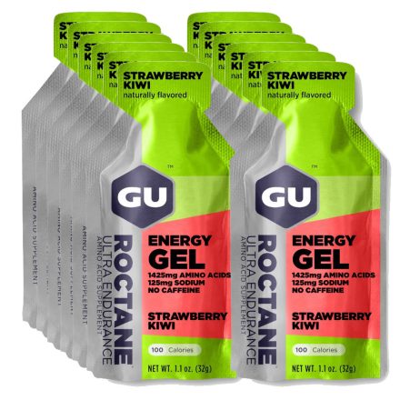 Gu Roctane Energy Gel Strawberry Kiwi koffein- és gluténmentes energiazselé csomag 12 x 32 g