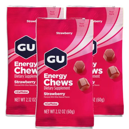 Gu Energy Chews Strawberry energiazselé gumicukor 3 x 60 g