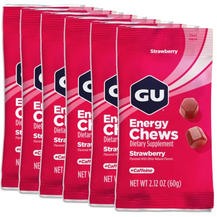 Gu Energy Chews Strawberry energiazselé gumicukor 6 x 60 g