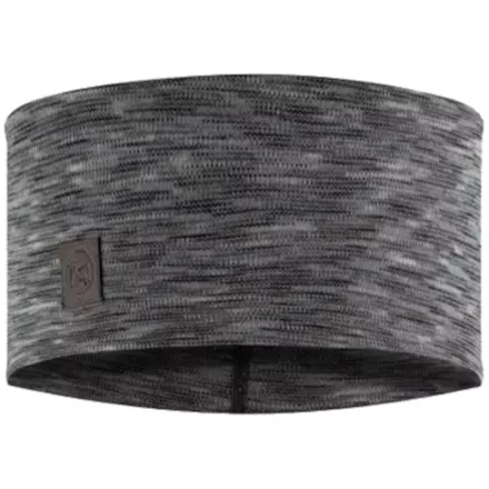 Buff Merino Wide Headband Multistripes Fog Grey