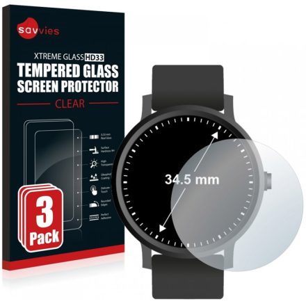 Savvies HD33 Clear univerzális edzett üveg kijelzővédő fólia, 34,5 mm, 3 db