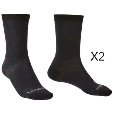 Bridgedale Liner Everyday Ultra Light T2 Coolmax Boot zokni dupla páras csomag