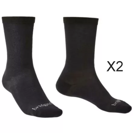 Bridgedale Liner Everyday Ultra Light T2 Coolmax Boot zokni dupla páras csomag