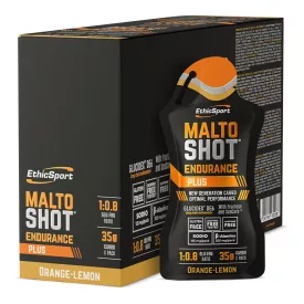   EthicSport Malto Shot Endurance Plus Narancs-Citrom energiazselé 15x50 ml