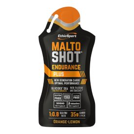   EthicSport Malto Shot Endurance Plus Narancs-Citrom ízű laktóz- és gluténmentes zselé