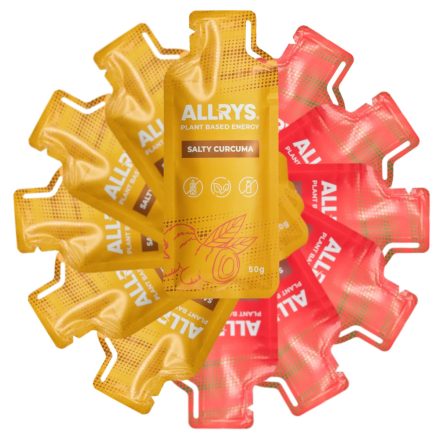 Allrys Vital Power áfonyás-ribizlis gluténmentes energiazselé négyes csomag 4 x 50 g