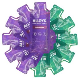 Allrys Vital Power áfonyás-ribizlis gluténmentes energiazselé négyes csomag 4 x 50 g
