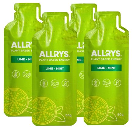 Allrys Cool Breeze lime-mentás gluténmentes energiazselé négyes csomag 4 x 50 g