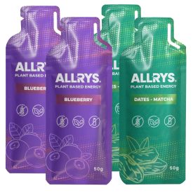Allrys Vital Power áfonyás-ribizlis gluténmentes energiazselé négyes csomag 4 x 50 g