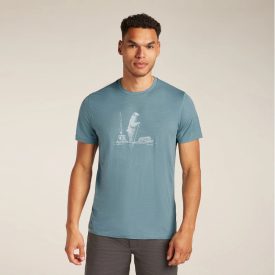   Icebreaker Merino 150 Tech Lite SS Tee Polar Paddle férfi gyapjú póló