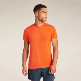   Icebreaker Merino Blend 125 Cool-Lite Speed SS Quarter Zip Tee férfi gyapjú póló