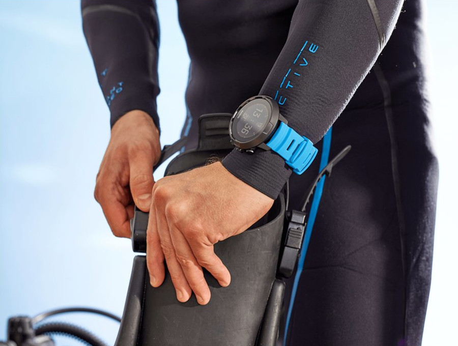 Suunto 24 mm Dive 1 Silicon Strap szilikon óraszíj Blue/Black életkép